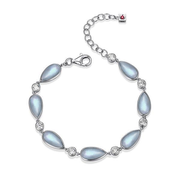 BR1LAN89-W-6.5 Ethereal Drops Doublet Station Bracelet Size 6.5