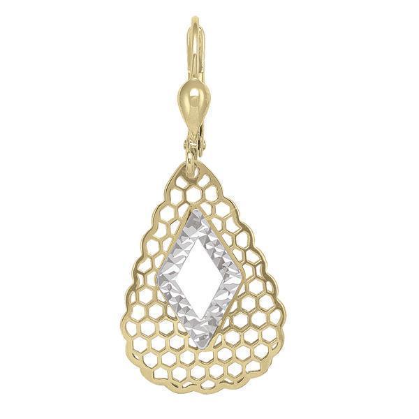 14K Gold and Silver Fashion Drop Earrings - 14K2T