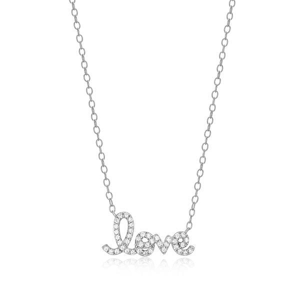 CJ Monte sterling silver labcreated diamond love necklace