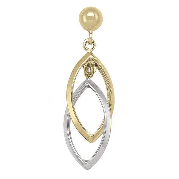 10K Gold and Silver Fashion Drop Earrings -1.9gm - 10K2T