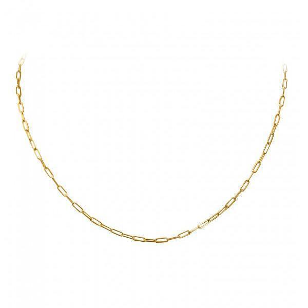 10K Gold Paperclip 2mm Gauge 18" Necklace - 2.8 gm