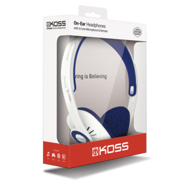MS48649 Headphone KPH30iw Portable On Ear with Mic  and  Remote White 3.5mm