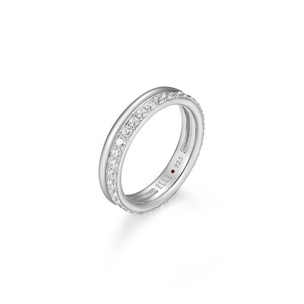RR4LAJK00-W-6 Sterling Silver GODDESS Cubic Zirconia Double Row Ring Size 6