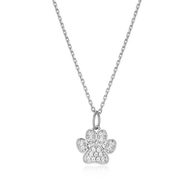 CJ Monte sterling silver labcreated diamond paw necklace