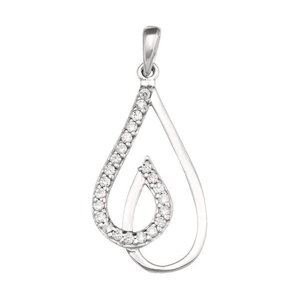 10K CZ stones Fashion Pendant - 10KW