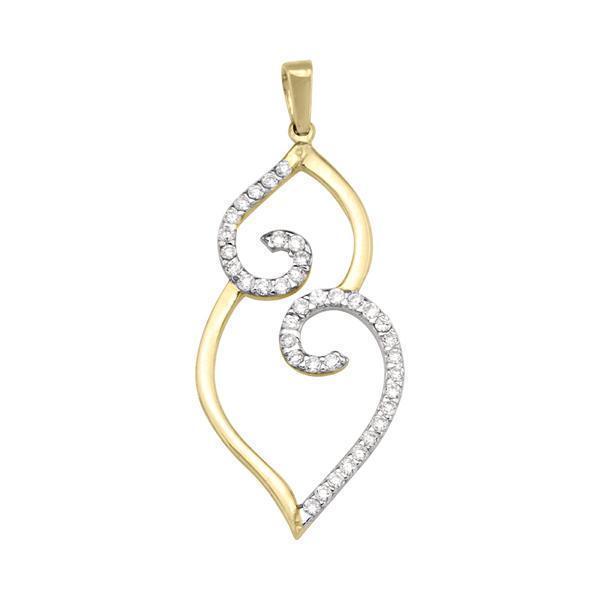 10K Gold CZ Fashion Pendant - 10KY