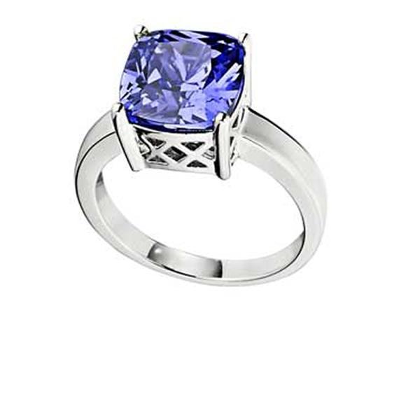 RR4L831CP-W-8 Sterling Silver SPECTRUM Tanzanite Cubic Zirconia Ring Size 8