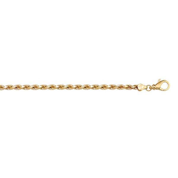 10K Gold Solid Diamond Cut Ropes 1.8mm Gauge 7" Bracelet