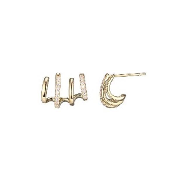 Diamondlite Cubic Zirconia 4-in-1 Illusion Earrings - Gold