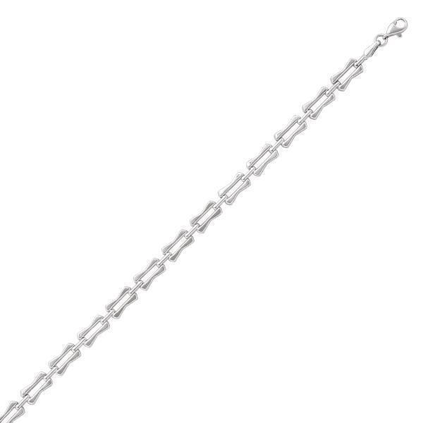14K Silver Rectangle Bracelet - 14KW