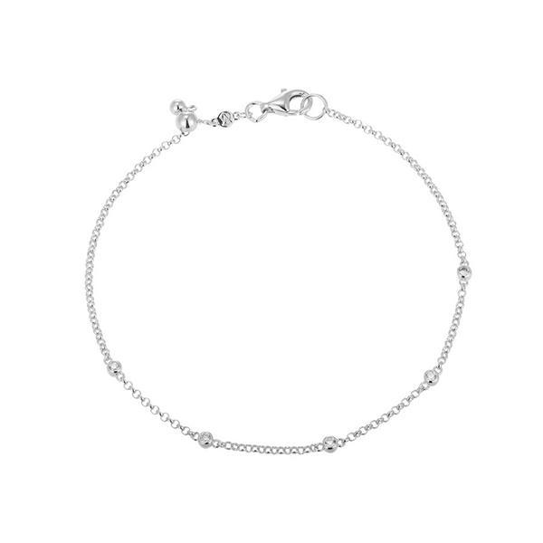 CJ Monte sterling silver labcreated diamond adjustable 5stone station bracelet
