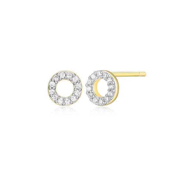 CJ Monte sterling silver lab-created diamond open circle stud earrings
