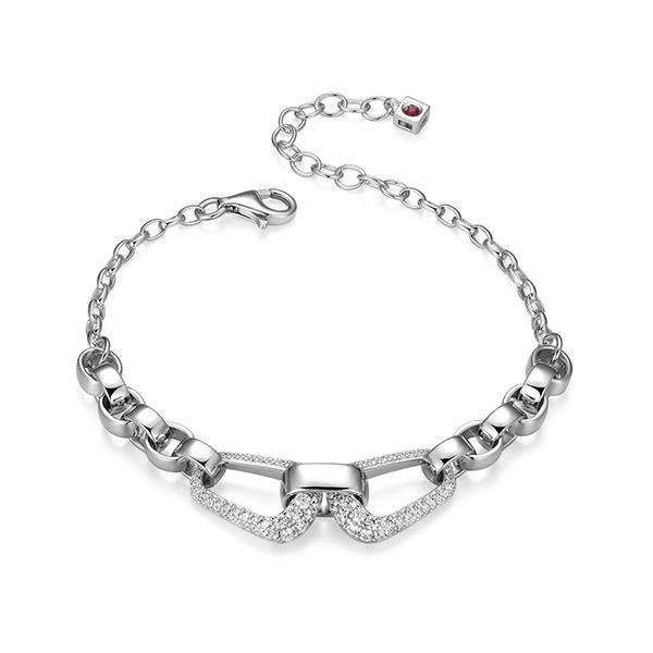 BR1LAQA0-W-6.75 Citadel Cubic Zirconia Oval Link Bracelet Size 6.75