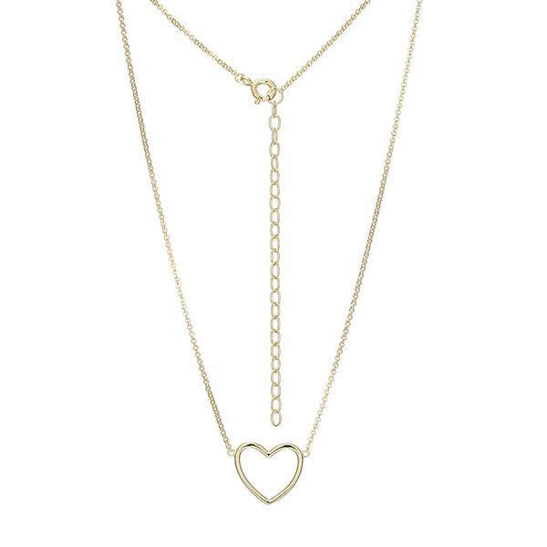 N30ADHDA0-Y-16 Sterling Silver Open Heart Rolo Necklace Size 16