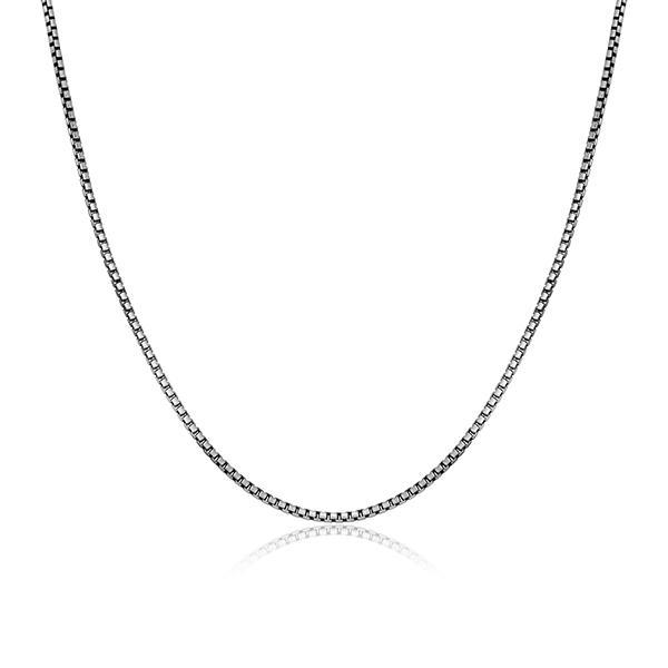 Sterling silver CJ Ethos ITALIAN CHAIN brushed gun metal 040 round box chain - 22"