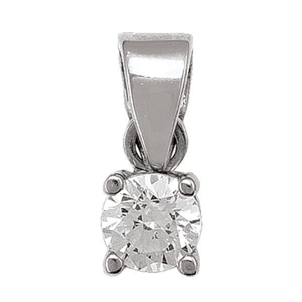 10K Silver Cubic Zirconia Pendant - 0.67gm - 10KW