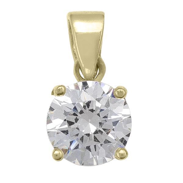 10K Gold Cubic Zirconia Pendant - 1.3gm - 10KY