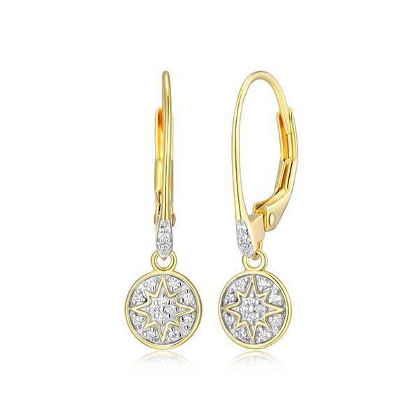 CJ Monte sterling silver lab-created diamond disk leverback earrings