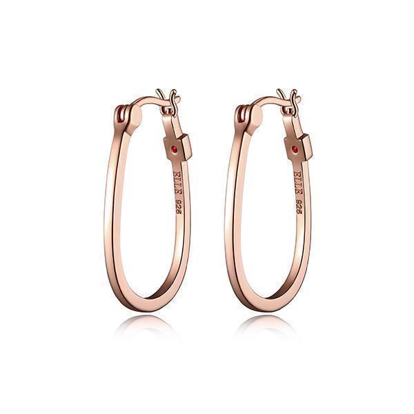 E32LCBL-R "Trinity" Sterling Silver Oval Hoop Earrings