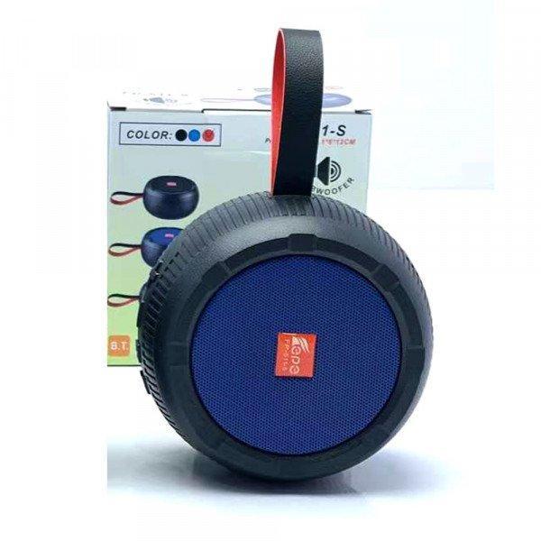 Round Solar Powered Portable Bluetooth Speaker Radio System KIFP511 for Universal Cell Phone And Bluetooth Device - Blue