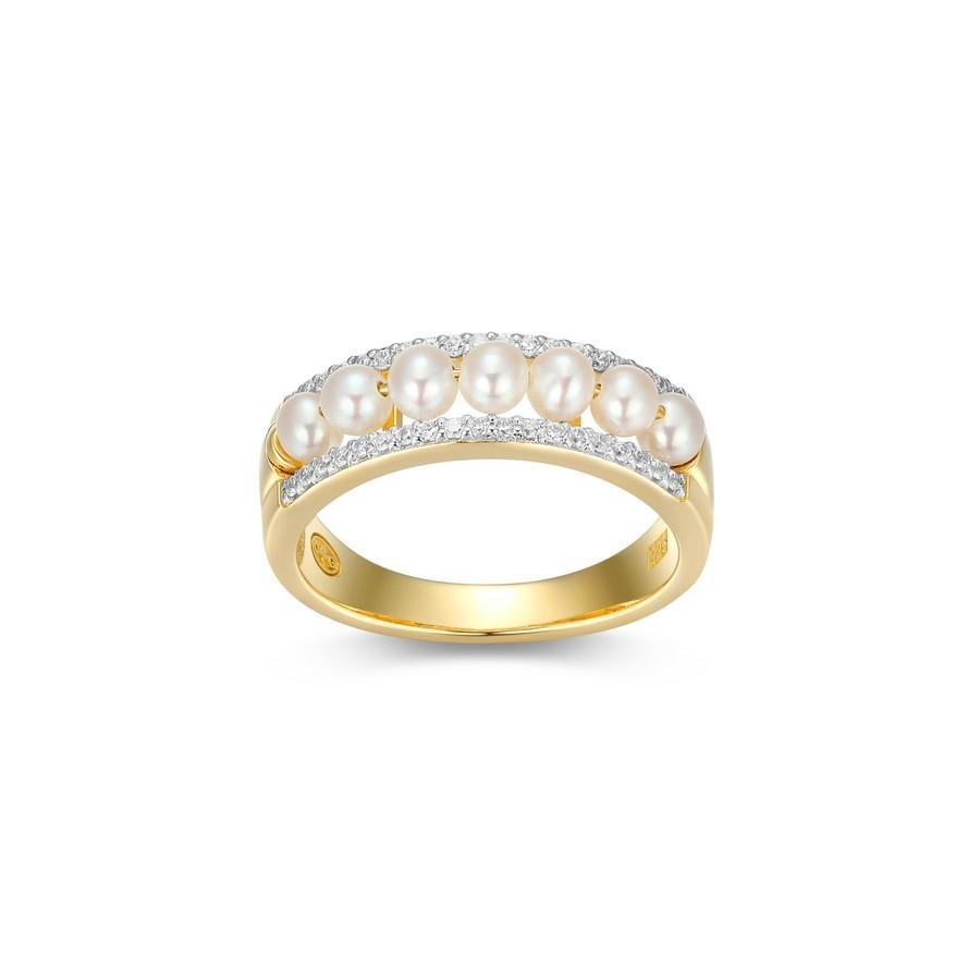 RCGS4Q048-Y-8 Venus White Pearl Off Round Ring Size 8