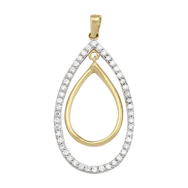 10K Gold CZ Fashion Pendant - 10KY