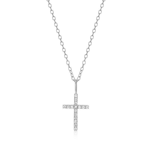 CJ Monte sterling silver labcreated diamond adjustable cross necklace