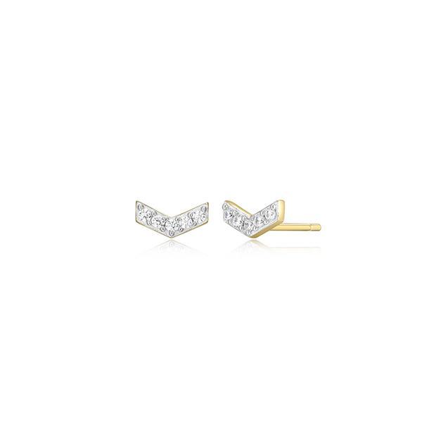 CJ Monte sterling silver lab-created diamond Vstud earrings