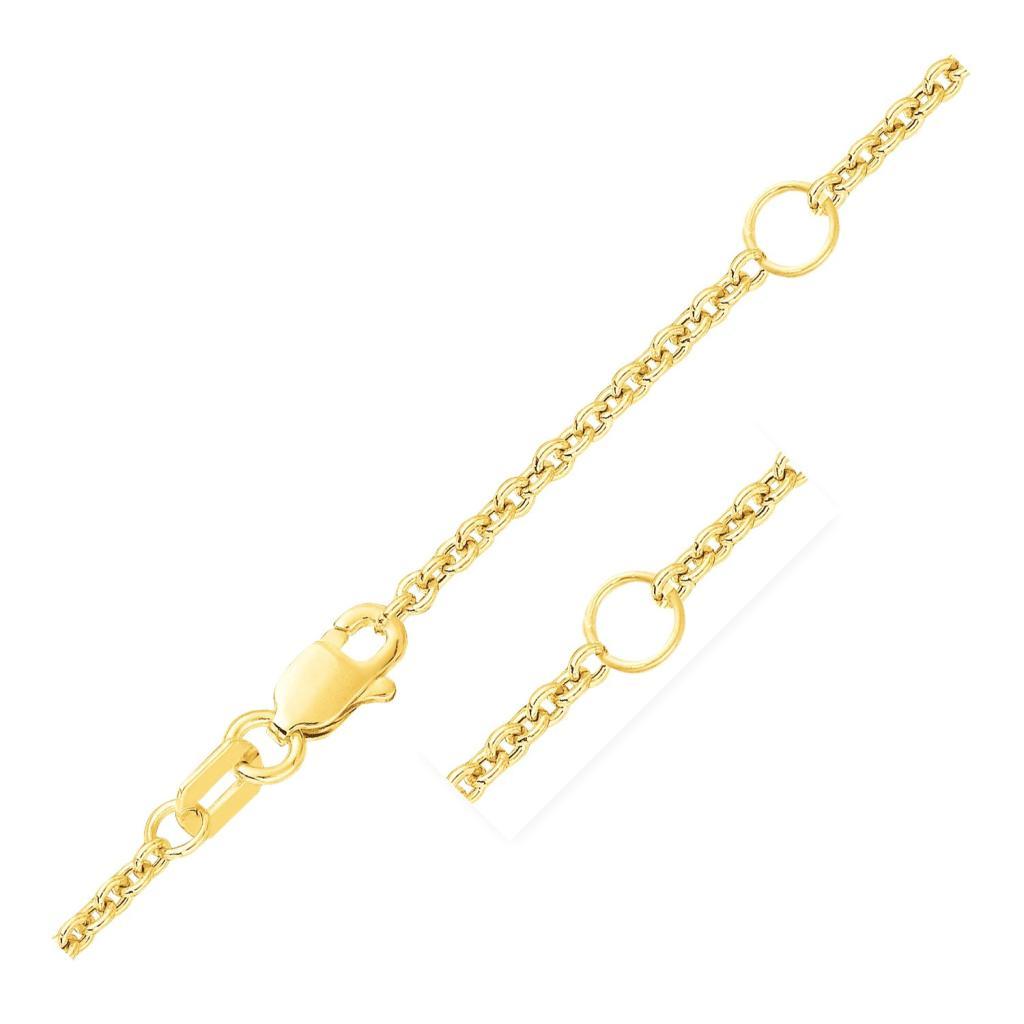 Double Extendable Cable Chain in 14k Yellow Gold (1.80 mm) -18"