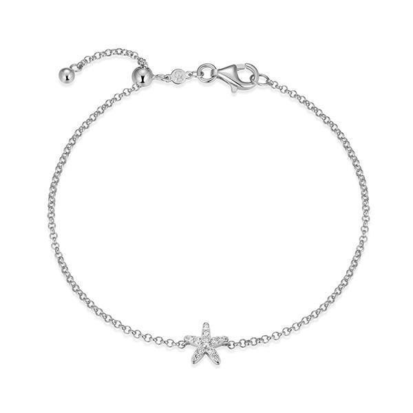 CJ Monte sterling silver lab-created diamond starfish adjustable bracelet