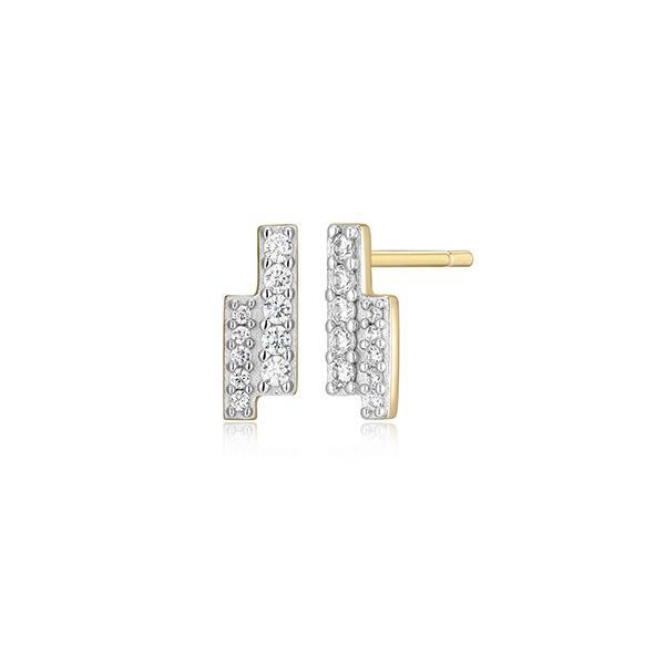 CJ Monte sterling silver lab-created diamond mini double bar stud earrings