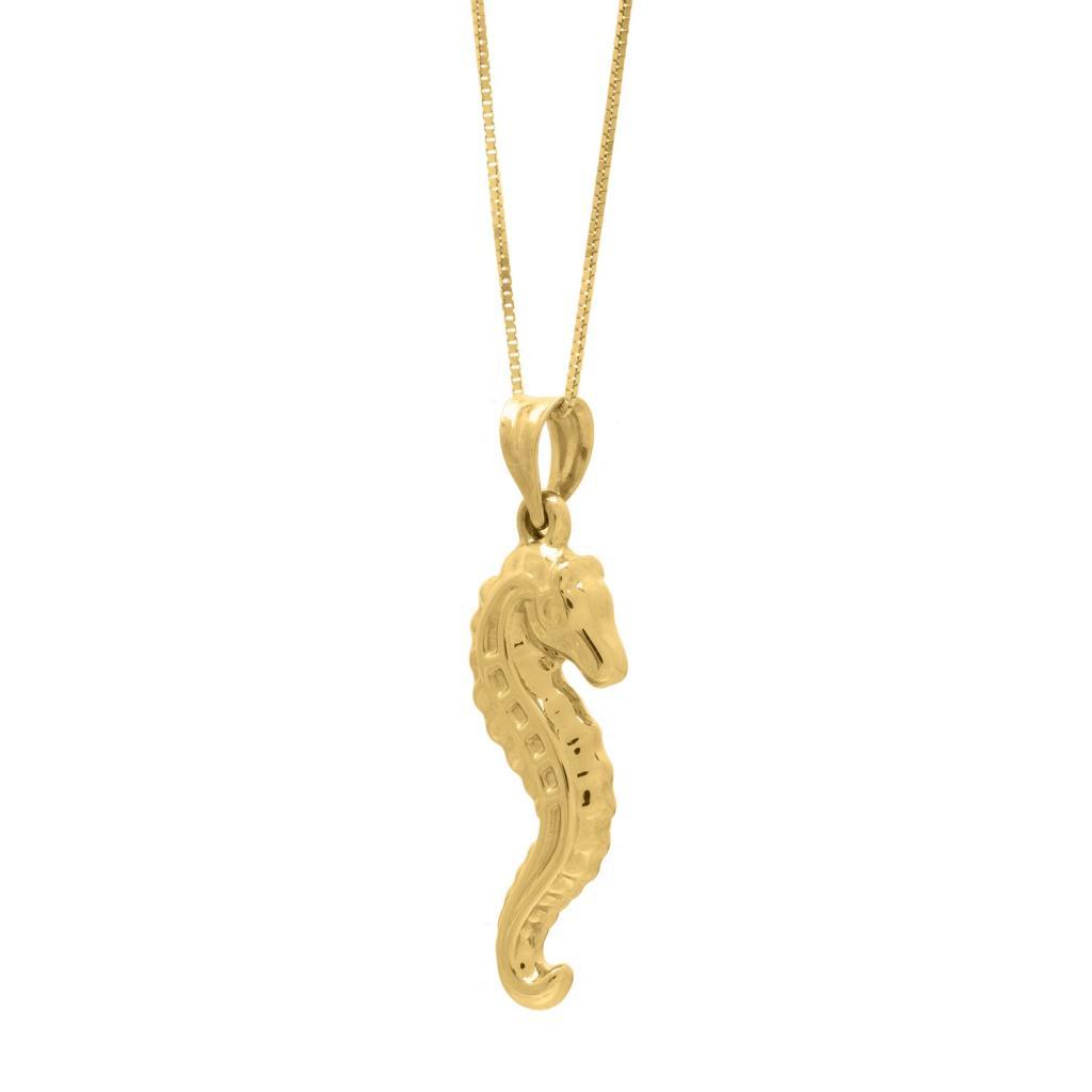 Seahorse Necklace in 10K Yellow Gold