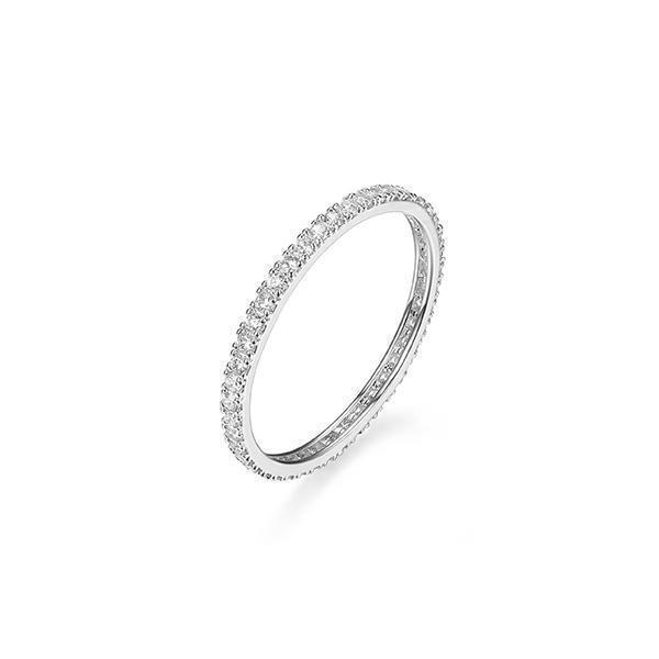 Diamondlite Cubic Zirconia Ultra-slim Eternity Band - Silver - Size 8
