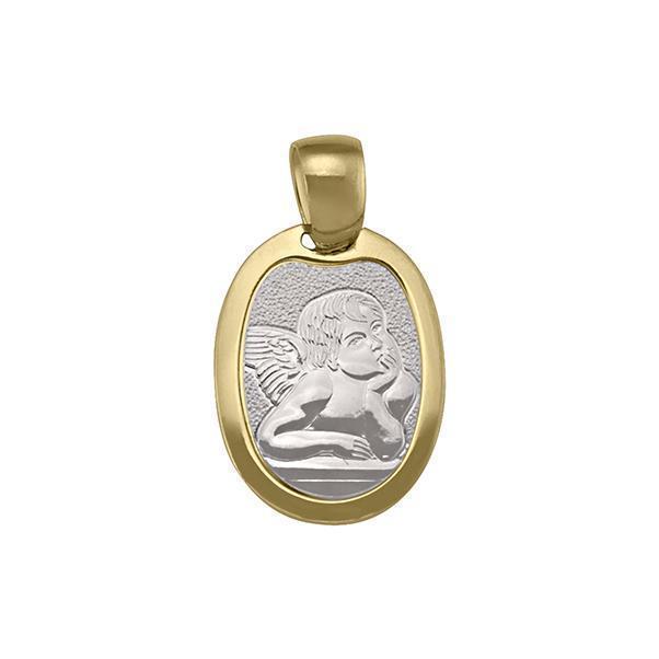 18K Two Tone Thinking Angel Pendant - 2.1 gm - 2T