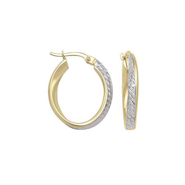 14K Two Tone Gold Hoop Earrings - 2T