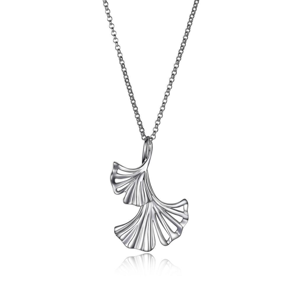 NR0LBCL-W Ginkgo Pendant Necklace
