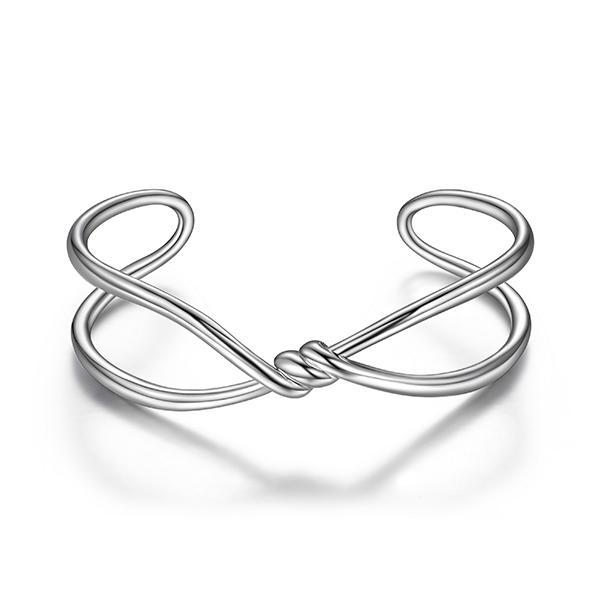 BR1LAFZA-W-6.75 Twist Open Cuff Bangle Size 6.75