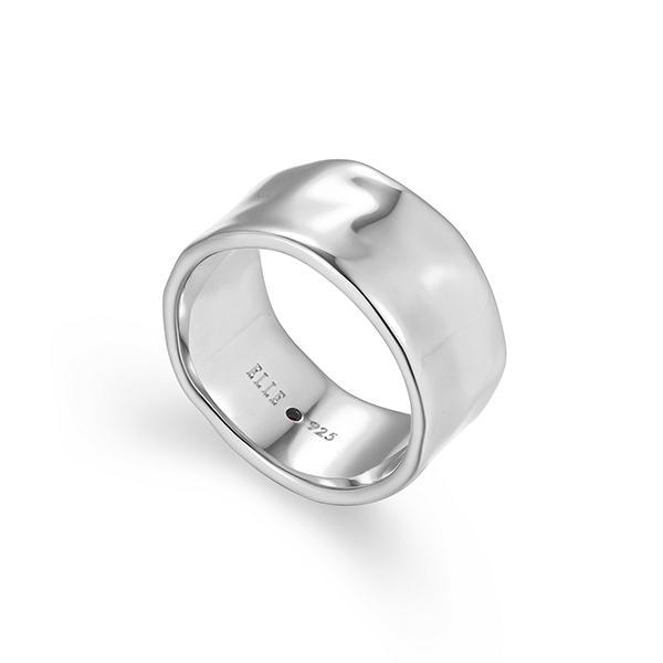 RR4LAKRA0-W-10 Sterling Silver CELESTE Free Form Cigar Band Sculpted Finish Ring Size 10