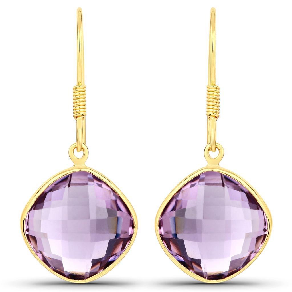 Genuine Amethyst Sterling Silver Earrings