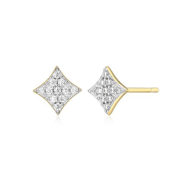 CJ Monte sterling silver lab-created diamond diamondshaped stud earrings