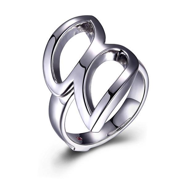 RR4LA4DA0-W-6 Sterling Silver DEJA VU Open Leaf Ring Size 6