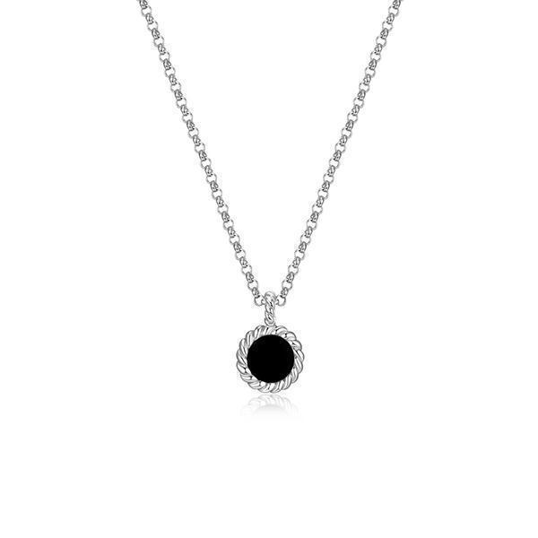 NR0LBR6-B "Nautical" 6mm Agate with Rope Trim Necklace