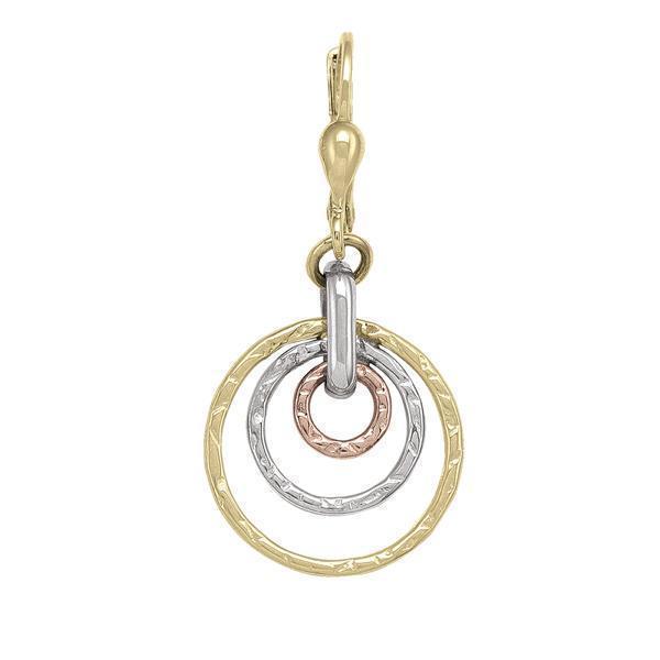 10K Gold, Rose Gold and Silver Fashion Drop Earrings