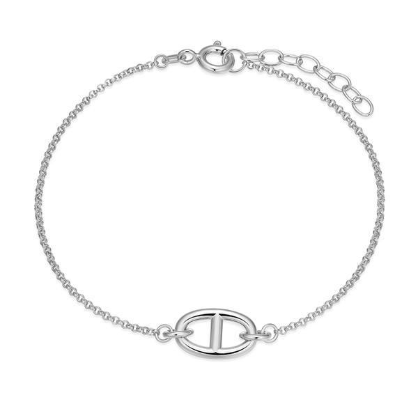 BR1ADRVA0-W-6.5 Sterling Silver Marine Link Rolo Bracelet Size 6.5