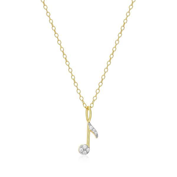 CJ Monte sterling silver lab-created diamond music note necklace