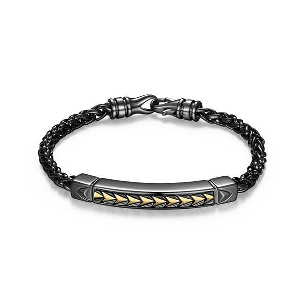 Sterling silver CJ Ethos CHEVRON 2 tone bar bracelet