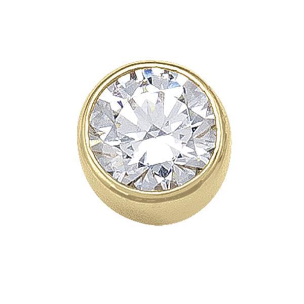 10K Gold Round Cubic Zirconia Stud Earrings - 10KY