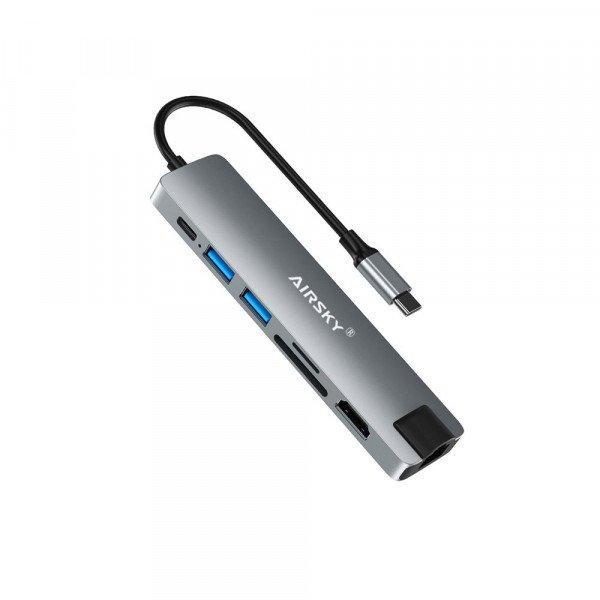 7 in 1 USB C Docking Station: 4K*2K HD, USB3.0/2.0, SD/TF, USB C PD, RJ45 Ethernet. For Windows, Mac, Android, iOS for Universal Cell Phone, Device and More