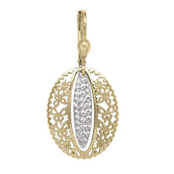 14K Gold and Silver Fashion Drop Earrings - 14K2T