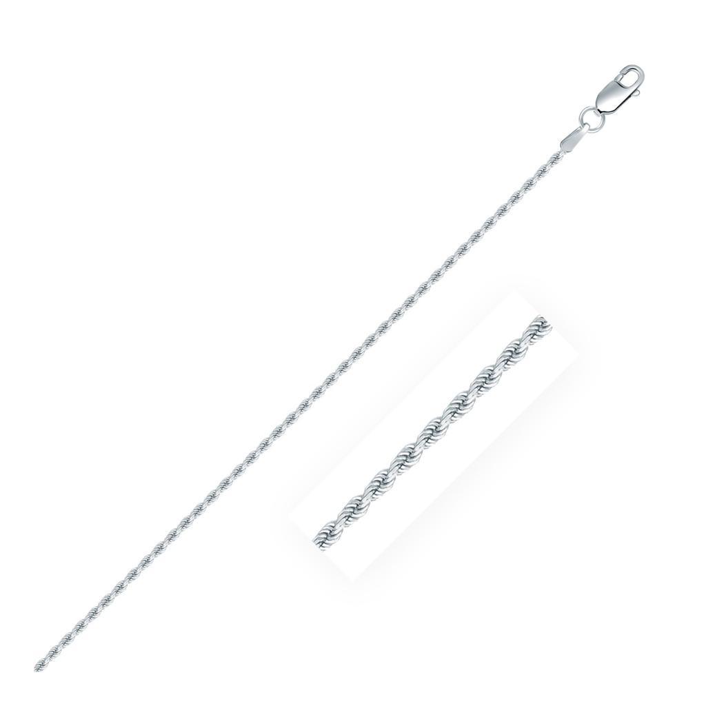Sterling Silver Diamond Cut Rope Style Chain (1.40 mm) -18"